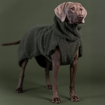 Paikka Sherpa Hunde Trøje Luksus Vamset Jakke Olive